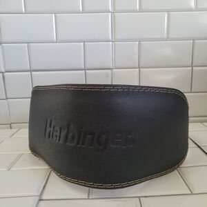 HARBINGER Padded Leather Contoured Weightlifting Belt with Suede Lining and Stee